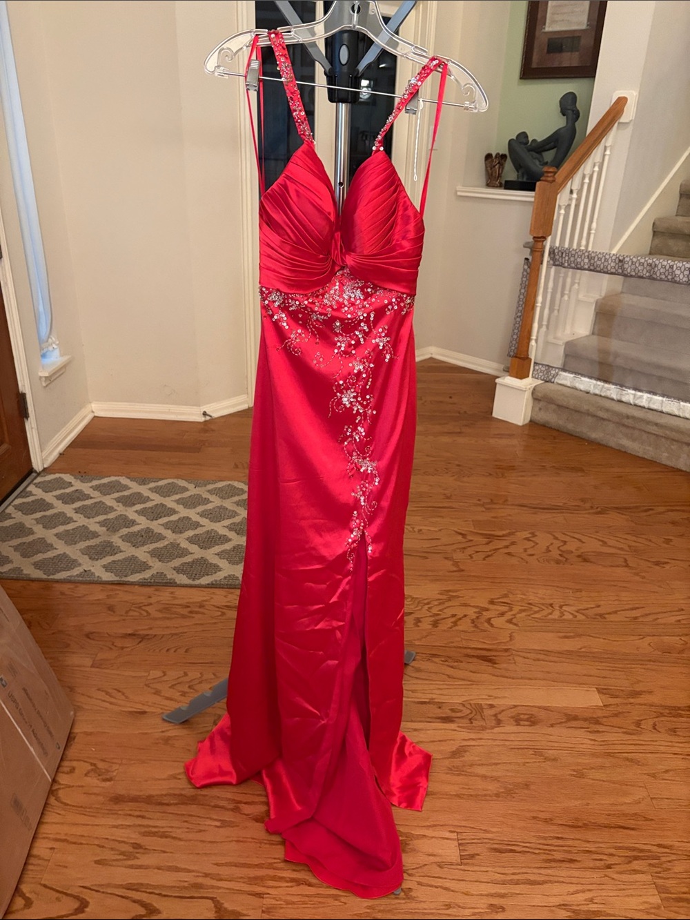 Mori Lee Red Beaded Prom Dress